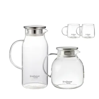 【CorelleBrands 康寧餐具】SNAPWARE耐熱玻璃水壺/冷水壺/桌上壺-款式任選(1600ml+500mlx2/1750ml+500mlx2)