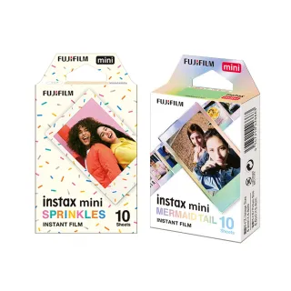 【FUJIFILM 富士】instax mini 卡通拍立得底片 2入組(花灑/美人魚)