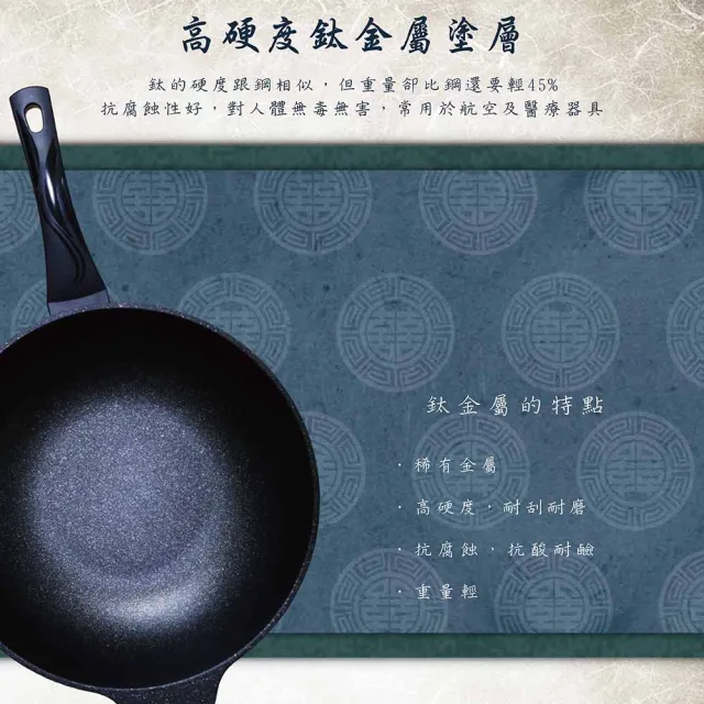【LINOX】天堂鳥 韓國製 石墨烯&鈦IH炒鍋32cm 不沾鍋(不沾中式炒鍋 適用IH爐)