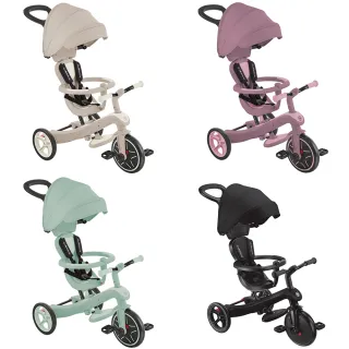 【GLOBBER 哥輪步】官方直營 法國4合1 Trike多功能3輪推車but聯名奶油系列(手推車、3輪腳踏車、嬰兒推車)