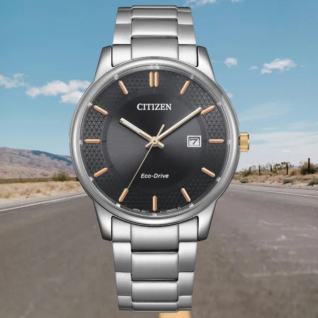 【CITIZEN 星辰】PAIR 時尚大三針光動能石英錶 男錶/40mm 雙11 (BM6977-70E)