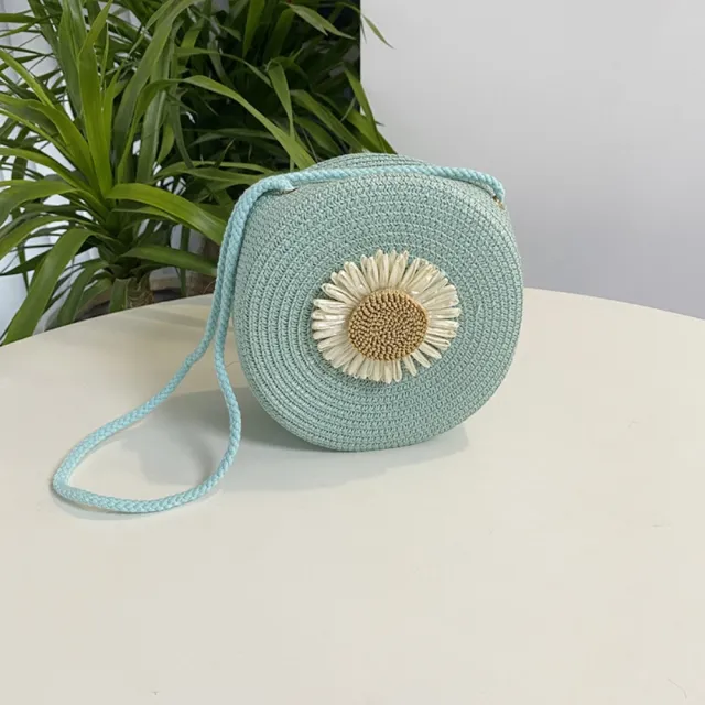 【巴黎精品】現貨+預購 草編包手提包渡假風單肩側背包大容量流蘇編織包(洋氣時尚太陽花女包包5色a1ko3