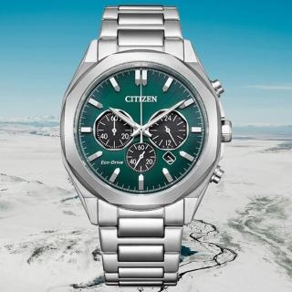 【CITIZEN 星辰】Chronograph 八角造型三眼計時光動能男錶/41mm 父親節 (CA4590-81X)