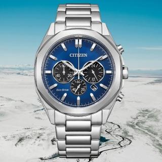 【CITIZEN 星辰】Chronograph 八角造型三眼計時光動能男錶/41mm 父親節 (CA4590-81L)