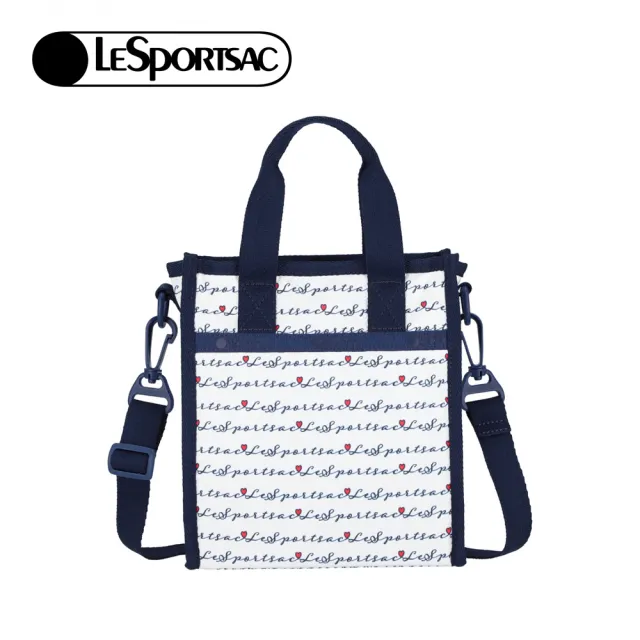 【Lesportsac】MINI N/S TOTE 迷你方型托特包 通勤隨身包 肩背手提袋 送禮 禮物 推薦 女包(藍調手札)