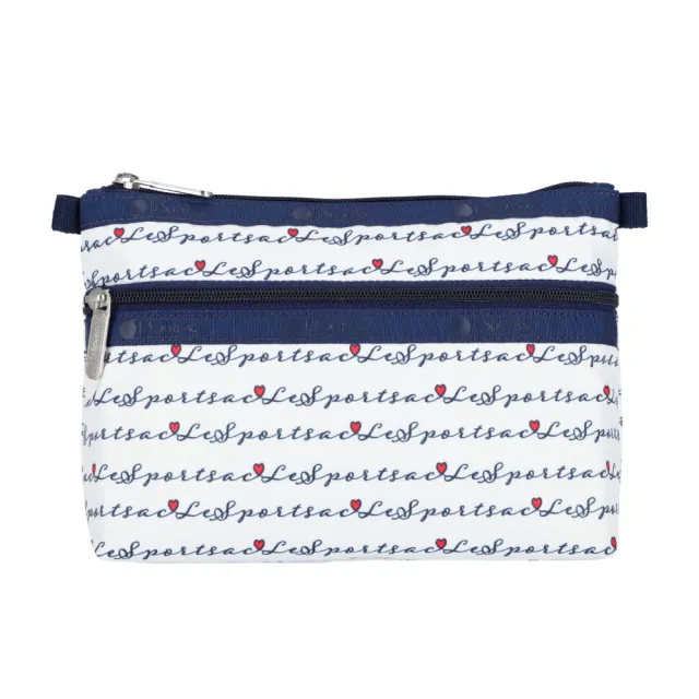 【Lesportsac】Cosmetic Clutch 雙層拉鍊收納化妝包 收納袋 盥洗包 送禮 禮物 推薦 女包(藍調手札)