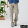 【JEEP】男裝 多口袋輕量工裝長褲(卡其色)