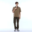 【JEEP】男裝 撞色條紋領短袖POLO衫(卡其色)