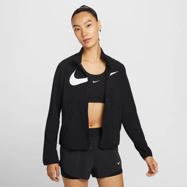 【NIKE 耐吉】休閒外套 運動 休閒 女 AS W NK TEMPO SWSH HBR DF JKT 黑色(HV2648010)