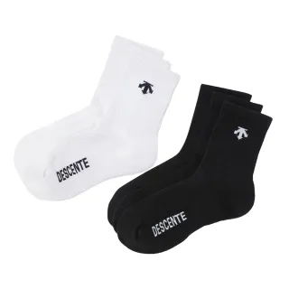 【DESCENTE】迪桑特 中性 基本款運動中筒襪 3雙組(黑色/白色)