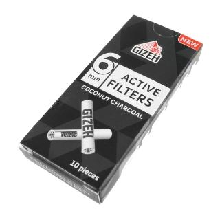 【GIZEH】德國進口~Active Filter 6mm活性碳/椰子炭-加長型濾嘴/濾心-10粒裝
