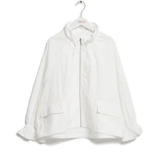 【SOMETHING】女裝 寬版造型外套(白色)