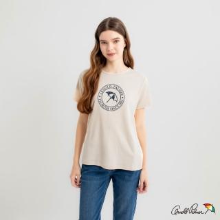 【Arnold Palmer 雨傘】女裝-經典傘幸運草親膚純棉圓領T-shirt(米色)
