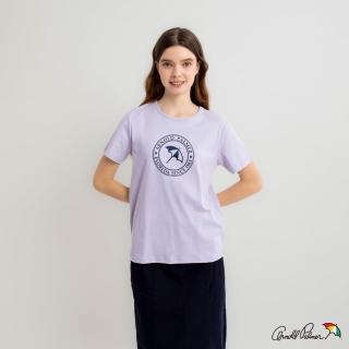 【Arnold Palmer 雨傘】女裝-經典傘幸運草親膚純棉圓領T-shirt(紫色)