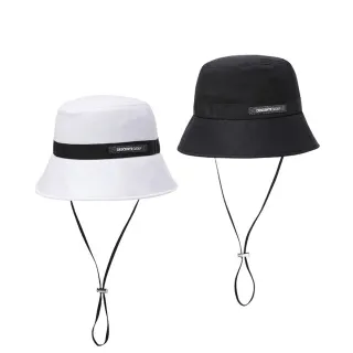 【DESCENTE】GOLF 迪桑特 女士 時尚開衩高爾夫漁夫帽(黑色/白色)