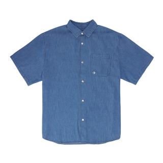 【CONVERSE】COOL MAX DENIM SHIRT DENIM BLUE 短袖 襯衫 男上衣 藍色(MCH628-UHA)