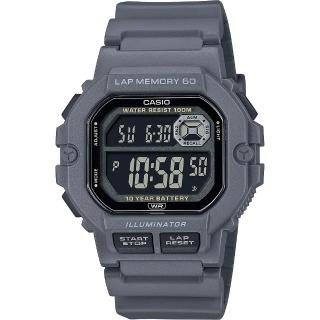 【CASIO 卡西歐】運動訓練10年電力手錶 學生錶-鐵灰 開學禮 送禮 推薦(WS-1400H-8BV)