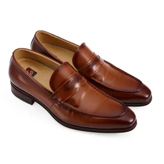 【A.S.O 阿瘦集團】A.S.O 健康按摩系列-直套款樂福紳士鞋(男鞋_茶色)