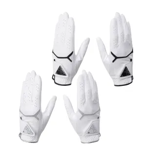 【DESCENTE】GOLF 迪桑特 女士  360度防滑雙手高爾夫手套(黑色/灰色)