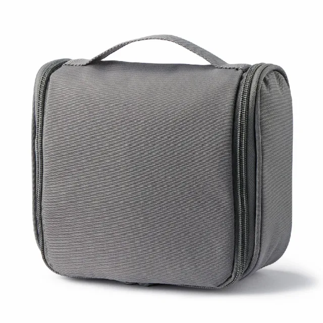【MUJI 無印良品】聚酯纖維吊掛盒型收納包/灰白 約16x19x6cm
