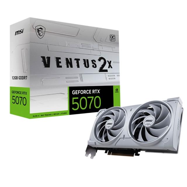 【MSI 微星】顯卡+電源組合★GeForce RTX 5070 12G VENTUS 2X OC WHITE 顯示+MAG A750GL PCIE5 80PLUS 750W