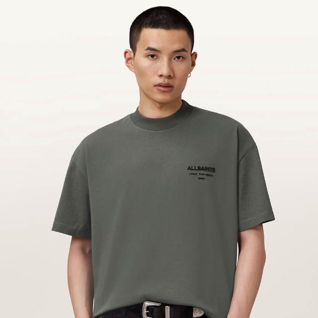【ALLSAINTS】XANDER 純棉寬鬆LOGO短袖T恤-綠 M030JC(寬鬆版型)