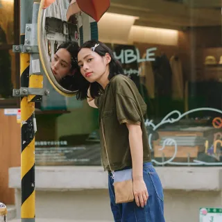 【Dailo】鏤空洞洞夾兩件短版短袖上衣(黑 綠 咖)