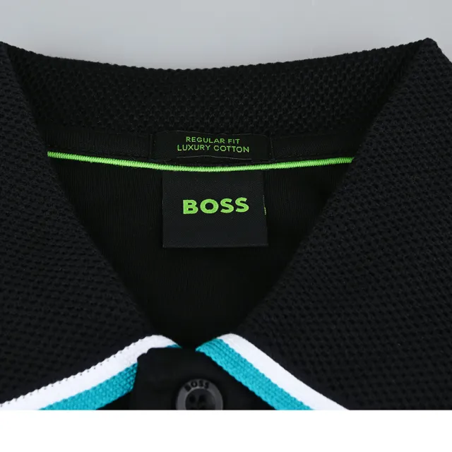 【BOSS】BOSS 短袖印花POLO衫(男款/黑)