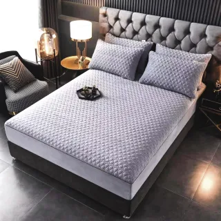 【京都手祚】石墨烯絨鋪棉床包枕套組 買就送 石墨烯鋪棉薄床墊(單/雙/加 均一價/床包枕套組/石墨烯墊)