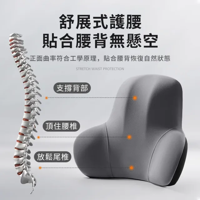 【SUNORO】辦公室減壓靠枕 人體工學記憶棉護靠墊 護腰靠背墊(汽車護腰墊/上班族/辦公坐椅腰墊)