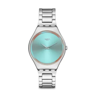【SWATCH】THE GLOW OF IRONY 超薄金屬手錶/男錶/女錶/瑞士製造 SYXS155G(38mm)