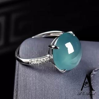 【ANGEL】清透仿玉髓高貴開口可調節戒指(銀色)