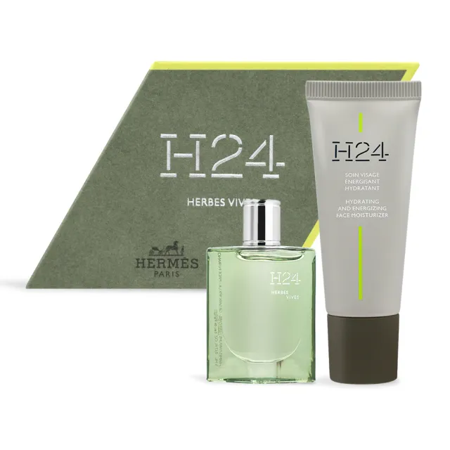 【Hermes 愛馬仕】H24 Herbes Vives 綠動淡香精禮盒(淡香精5ml+保濕面霜20mlEDP)