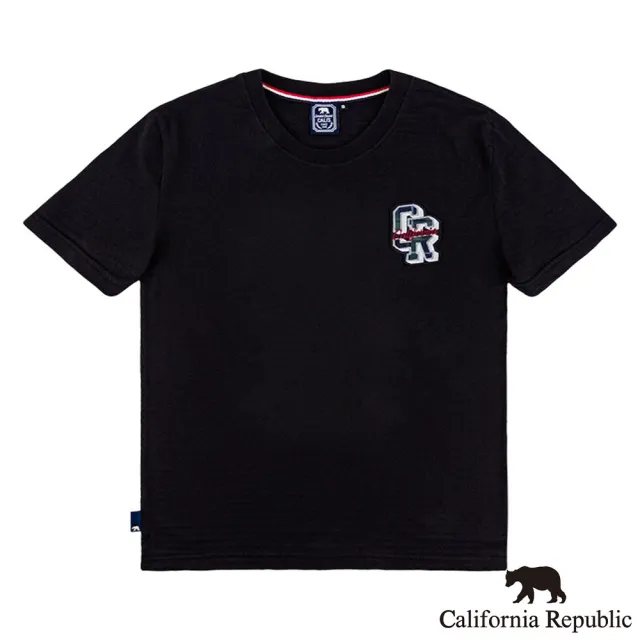 【California Republic】經典格繡花圓領短TEE(男版)