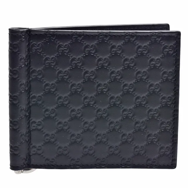 【GUCCI 古馳】經典Guccissima GG烙印牛皮折疊鈔票短夾(黑色544478-BMJ1N-1000)（其他規格）