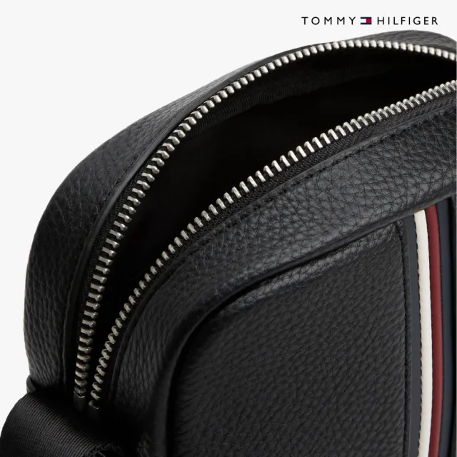 【TOMMY HILFIGER】官方旗艦館 中央條紋迷你記者包_黑色