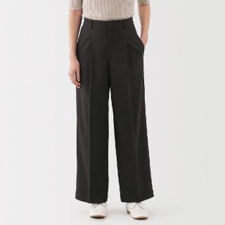 【MUJI 無印良品】女撥水加工彈性打褶直筒褲(共4色)