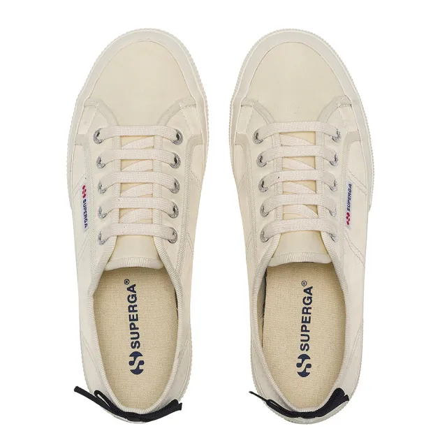 【SUPERGA】帆布鞋 女鞋 休閒鞋 2750 經典系列 蝴蝶結 緞帶 米白 S6138CW-A0E