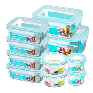 【Glasslock】韓國製強化玻璃微波保鮮盒 - 鮮選樂活10件組