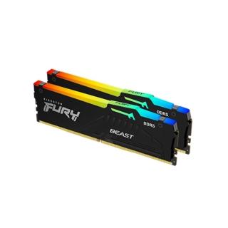 【Kingston 金士頓】FURY Beast DDR5 RGB 6000MT/s 64GB（2x32GB）記憶體 黑色(KF560C30BBEAK2-64)