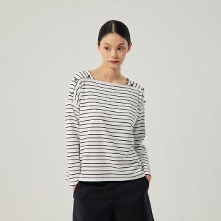 【giordano ladies】25ss boxy剪裁條紋上衣(02325008)