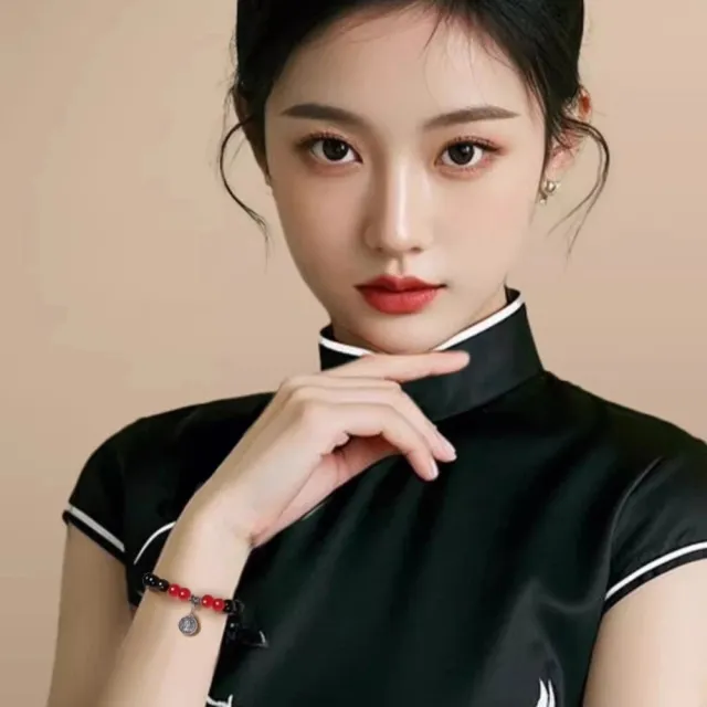 【A&R】招財轉運 黑曜石+紅瑪瑙之五路財神手鍊 女款(補財庫 辟邪 促進人際關係 增強事業運 生日禮)