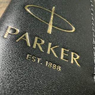 【PARKER】派克 威雅XL海軍藍鋼珠筆 真皮筆套禮盒(VectorXL)