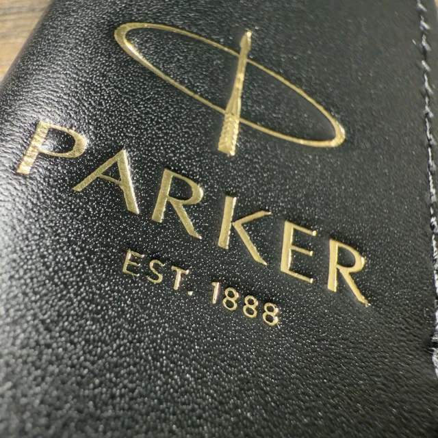 【PARKER】派克 威雅XL海軍藍鋼珠筆 真皮筆套禮盒(VectorXL)