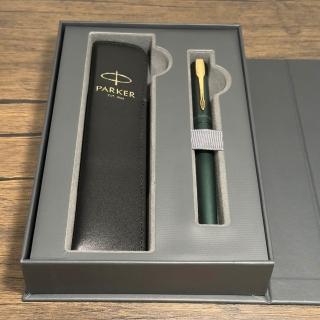 【PARKER】派克 威雅XL森林綠鋼珠筆 真皮筆套禮盒(VectorXL)