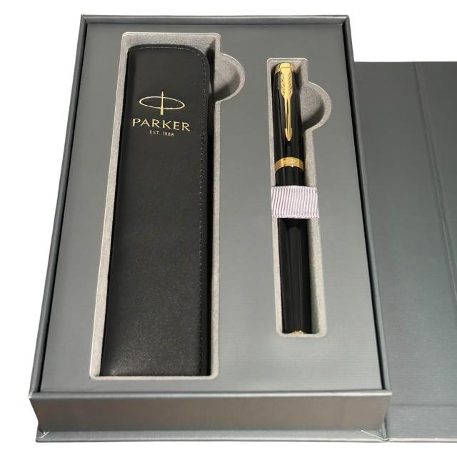【PARKER】派克  IM麗雅黑金夾鋼珠筆 真皮筆套禮盒(IM)