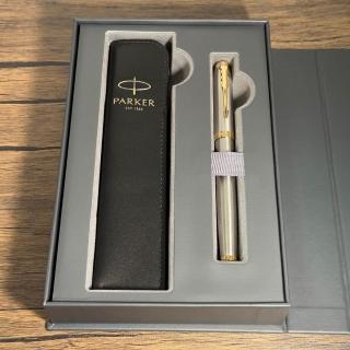 【PARKER】派克 IM鋼桿金夾鋼珠筆 真皮筆套禮盒(IM)