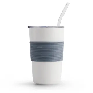 【hoi! 好好生活】簡約全瓷 隨行杯400ml-附吸管(多色可選)