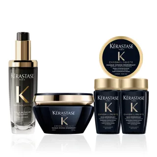 【KERASTASE 巴黎卡詩】黑鑽極萃逆時寵奢組(髮油+髮膜/新升級/護髮油)