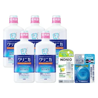 【LION 獅王】固齒佳酵素漱口水5入組(450ml)